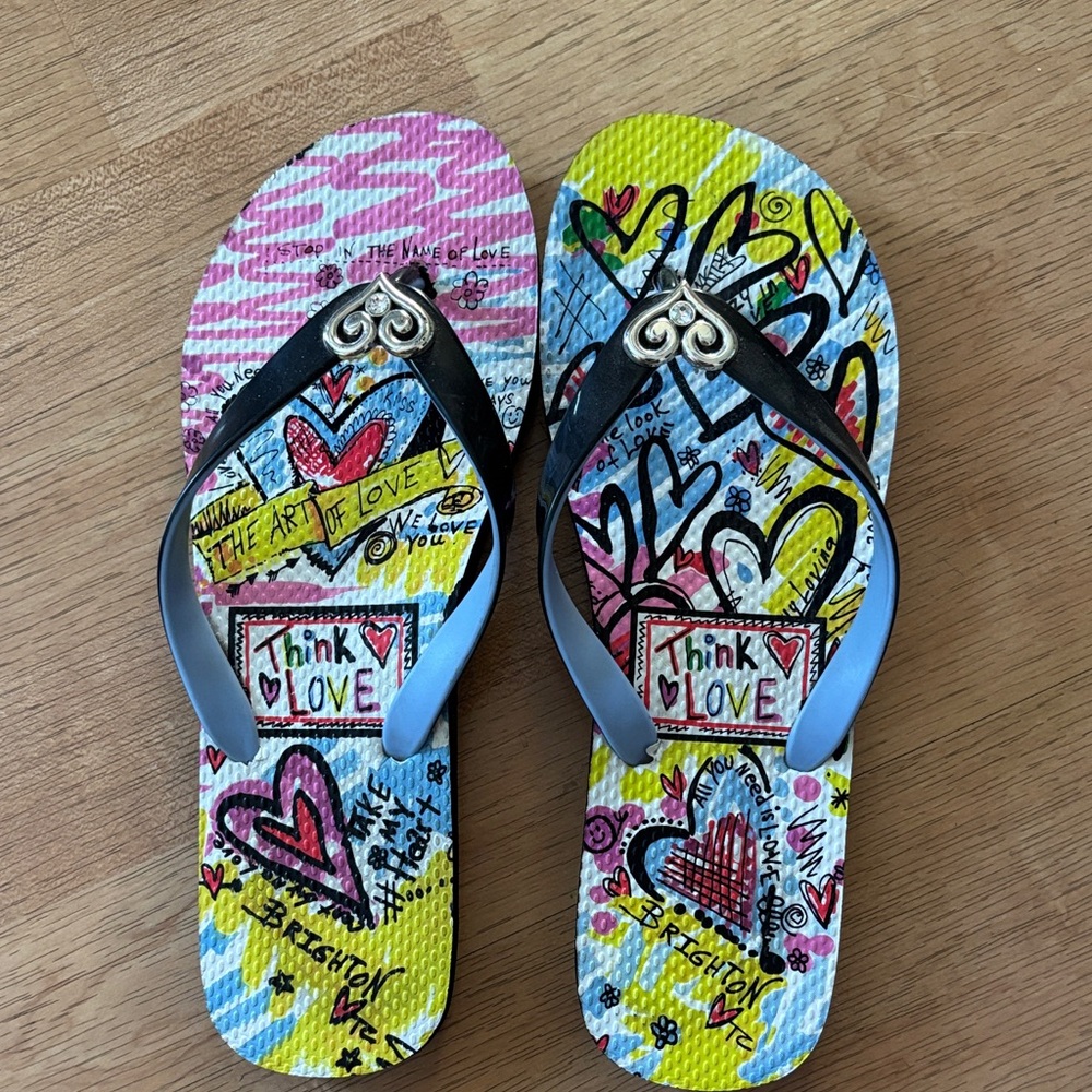 Brighton Colorful Graffiti Heart Sandals